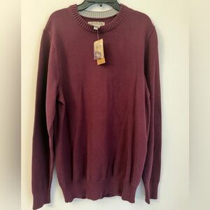 Duluth Men's Sweater Size S Crew Neck-New with Tags-Cable Maroon